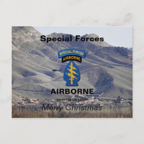 Special Forces Groups Green Berets SF SFG Veterans Holiday Postcard