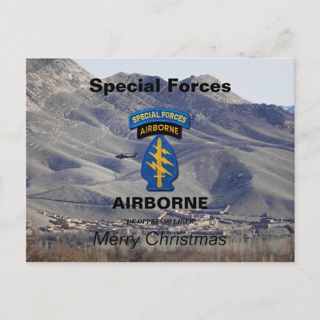 Special Forces Groups Green Berets SF SFG Veterans Holiday Postcard (Front)