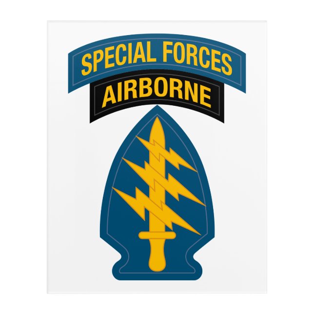 Special Forces insignia Airborne Tab Acrylic Print (Front)