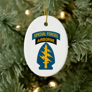 Special Forces insignia Airborne Tab Ceramic Ornament