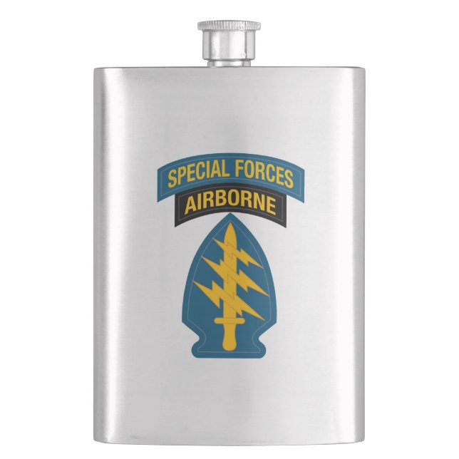 Special Forces insignia Airborne Tab Flask (Front)
