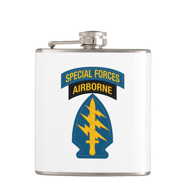Special Forces insignia Airborne Tab Flask (Front)