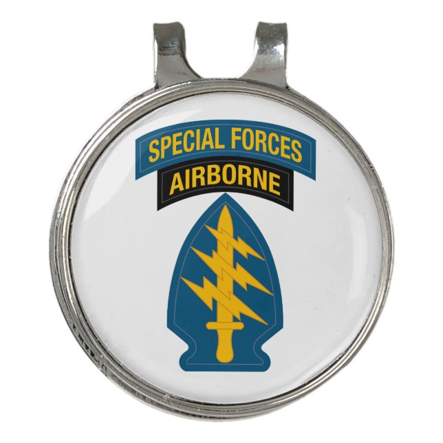Special Forces insignia Airborne Tab Golf Hat Clip (Front)