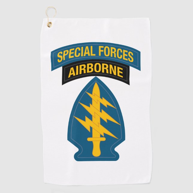Special Forces insignia Airborne Tab Golf Towel (Front)
