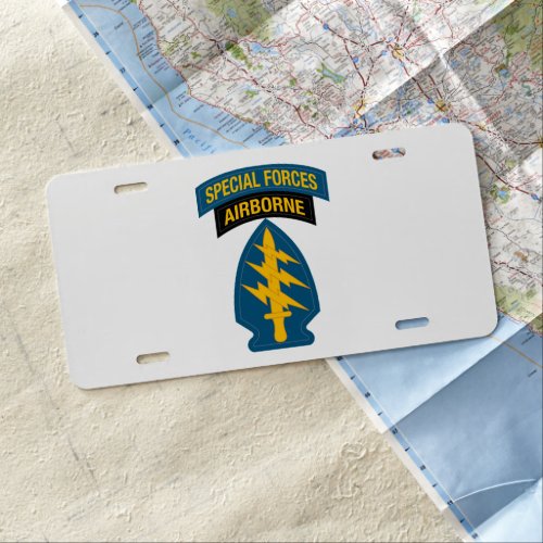 Special Forces insignia Airborne Tab License Plate
