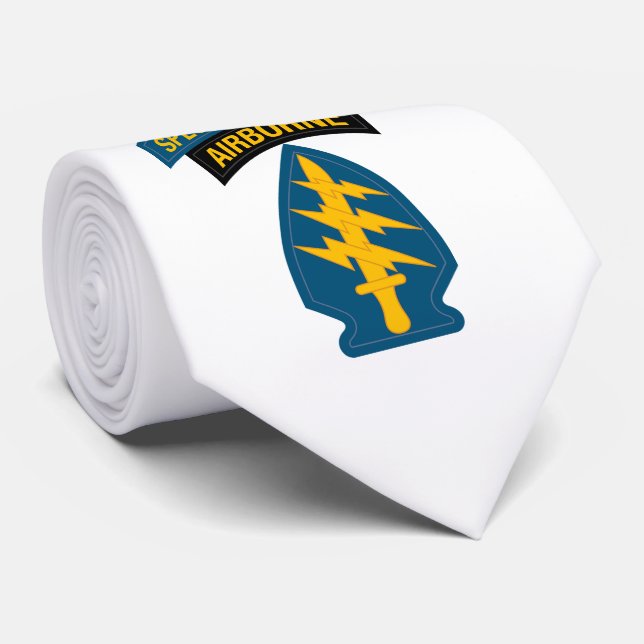 Special Forces insignia Airborne Tab Neck Tie (Rolled)