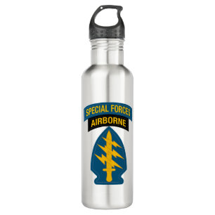 Special Forces insignia Airborne Tab Stainless Steel Water Bottle