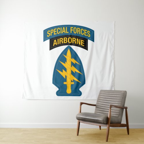 Special Forces insignia Airborne Tab Tapestry