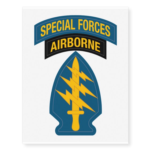 Special Forces insignia Airborne Tab Temporary Tattoos (Front)