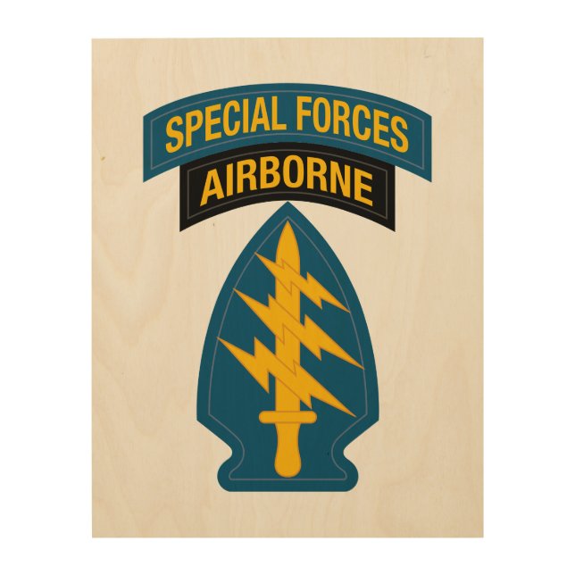 Special Forces insignia Airborne Tab Wood Wall Art (Front)