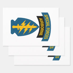 Special Forces insignia Airborne Tab Wrapping Paper Sheets