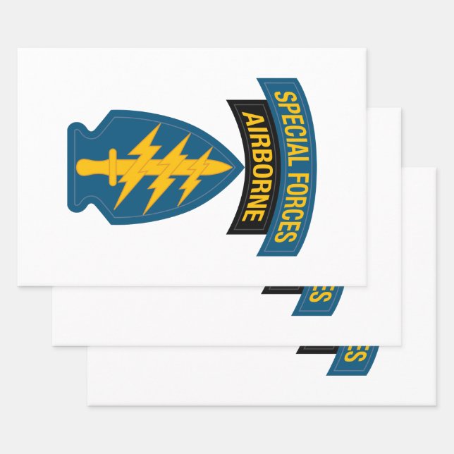 Special Forces insignia Airborne Tab Wrapping Paper Sheets (Set)