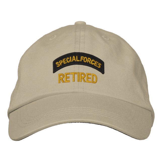 Special Forces Retired Embroidered Baseball Hat (Front)