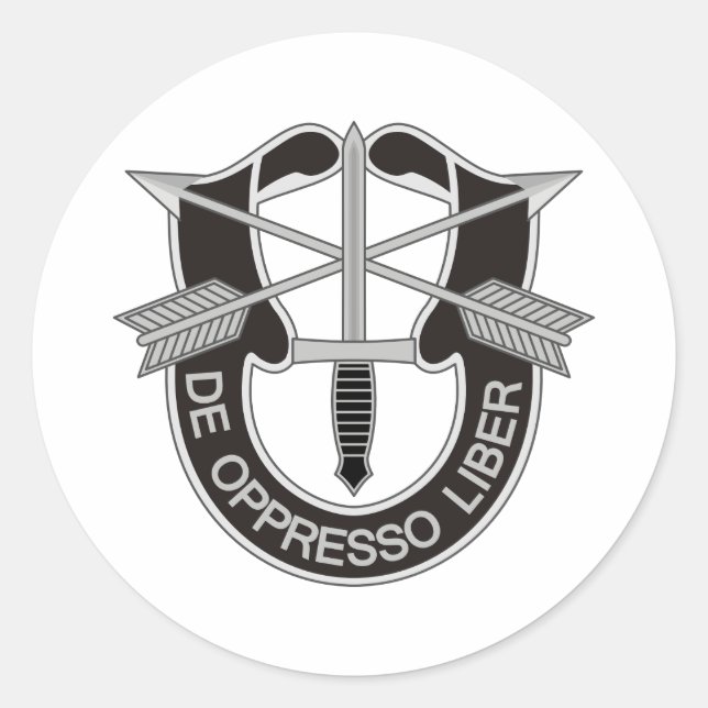 Special Forces SF De Oppresso Liber Classic Round Sticker (Front)