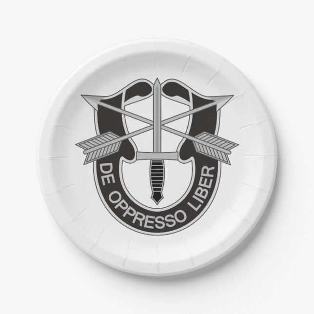 Special Forces SF De Oppresso Liber Paper Plates (Front)