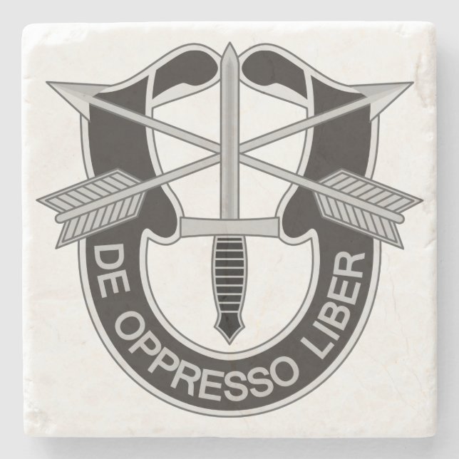 Special Forces SF De Oppresso Liber Stone Coaster (Front)
