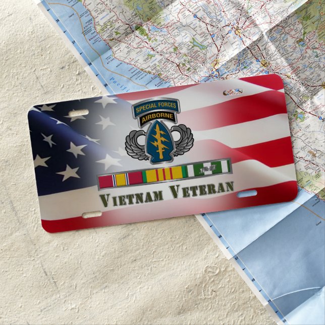 Special Forces Vietnam Veteran  License Plate (In Situ)