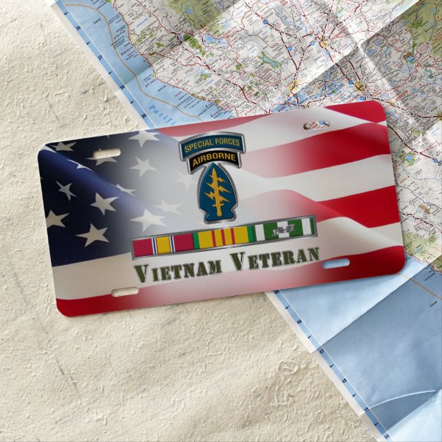 Special Forces Vietnam Veteran   License Plate (In Situ)