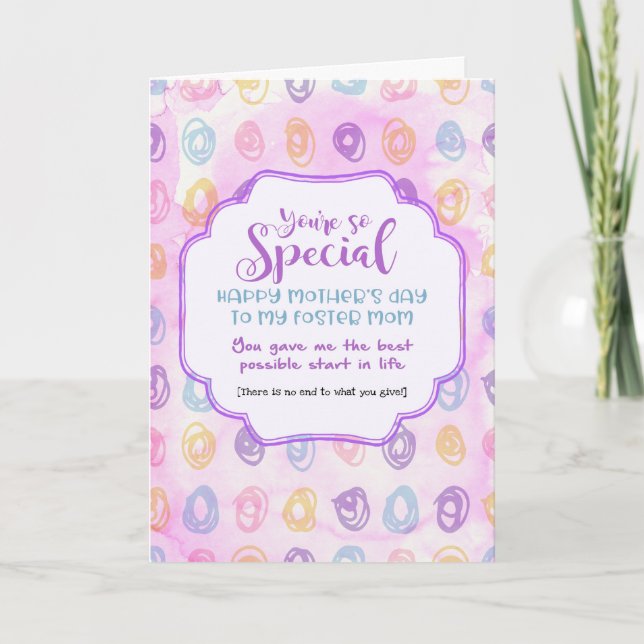 Special Foster Mom - Mother's Day Card (Front)