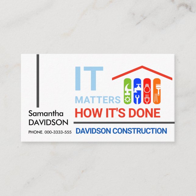 Special Frame Handyman Tool Tabs Business Card (Front)