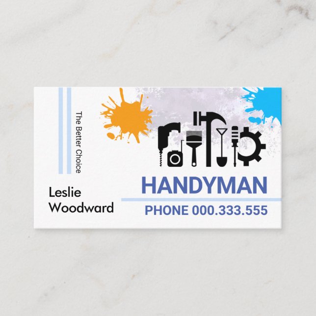 Special Frame Handyman Tools Business Card (Front)