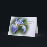 Special Friend Birthday  Blue Flag Iris Wildflower Card<br><div class="desc">This is a lovely wildflower that grows in wetland habitats.  It's a wild iris and perfect for a special friend's birthday wish.</div>