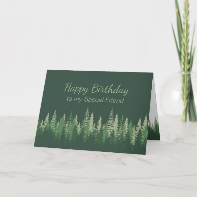 Special Friend Birthday Nature Therapy Forest  Card (Front)