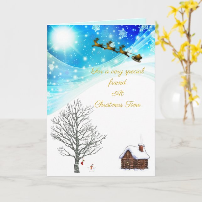 Special Friend Christmas card (Yellow Flower)
