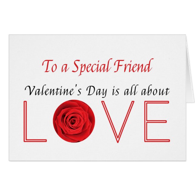special friend Happy Valentine's Day Roses (Front Horizontal)