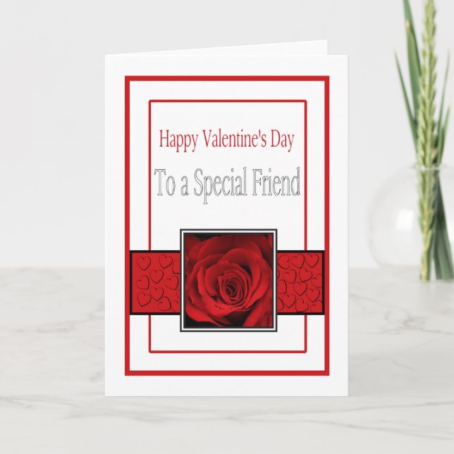 special friend Happy Valentine's Day Roses Holiday Card (Front)