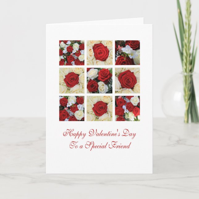 special friend Happy Valentine's Day Roses Holiday Card (Front)