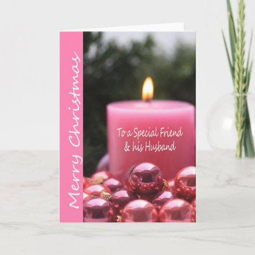 Special Friend  his Husband Merry Christmas card