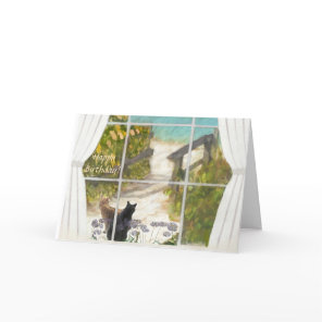 Special Friend Message Cats and Ocean Birthday Card