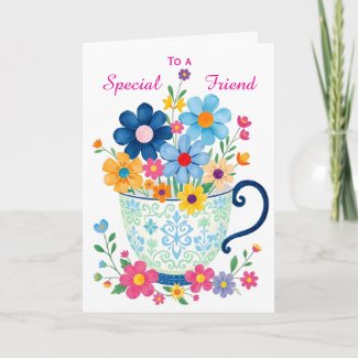 Special Friend Teacup & Flower Birthday