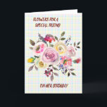 Special Friend Watercolor Floral Birthday Wishes Card<br><div class="desc">Lovely Floral Happy Birthday card with an easy to personalize outside and inside message.</div>
