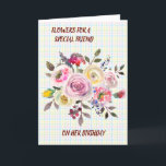 Special Friend Watercolor Floral Birthday Wishes Card<br><div class="desc">Lovely Floral Happy Birthday card with an easy to personalize outside and inside message.</div>