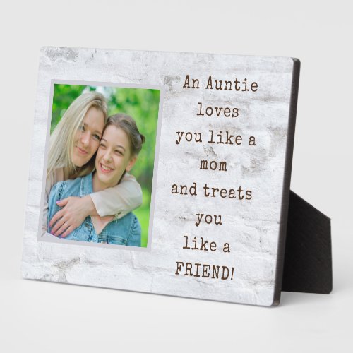 Special Gift AUNT Photo Plaque with Easel