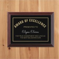 Special Gift! Best Big Sister Ever award plaque