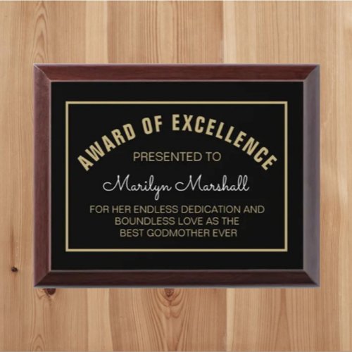 Special Gift Best GodMother award plaque