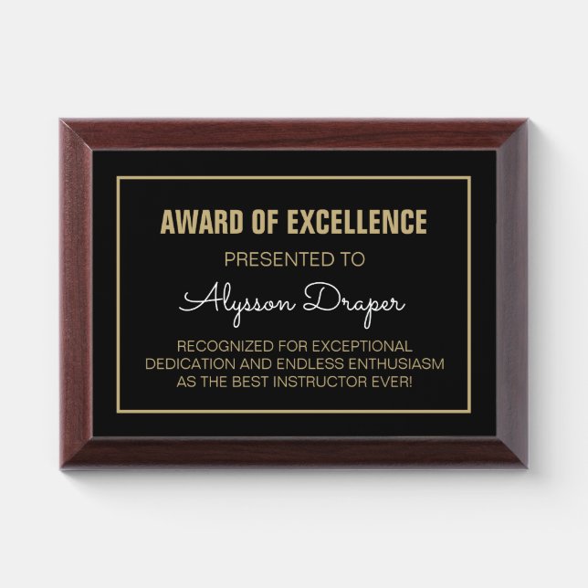 Special Gift! Best INSTRUCTOR plaque (Horizontal)