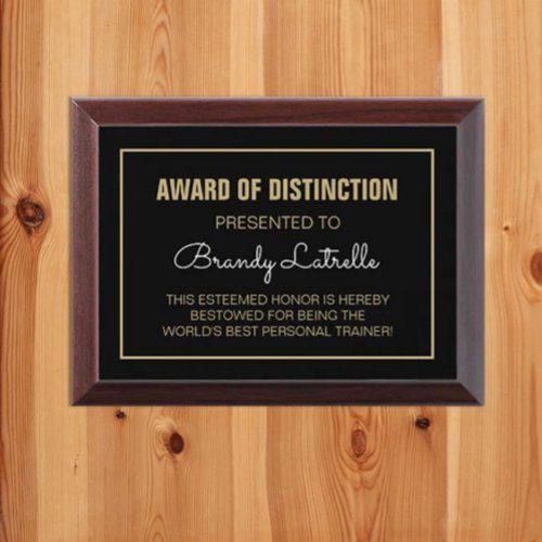 Special Gift Best Personal Trainer plaque