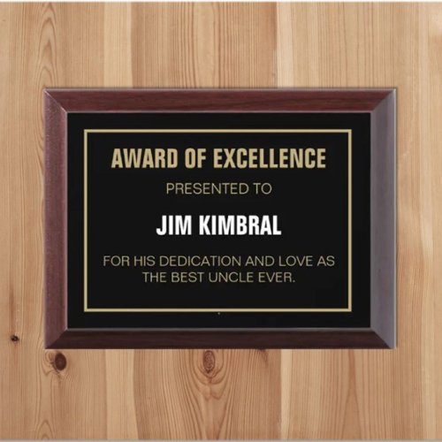 Special gift Best UNCLE EVER Award plaque