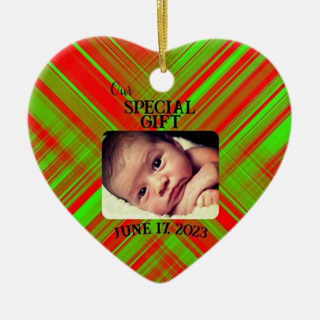 Special Gift  Heart Photo Acrylic Ornament (Front)