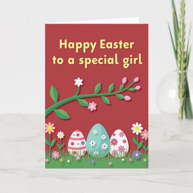Special Girl Easter Wishes Card (Front)