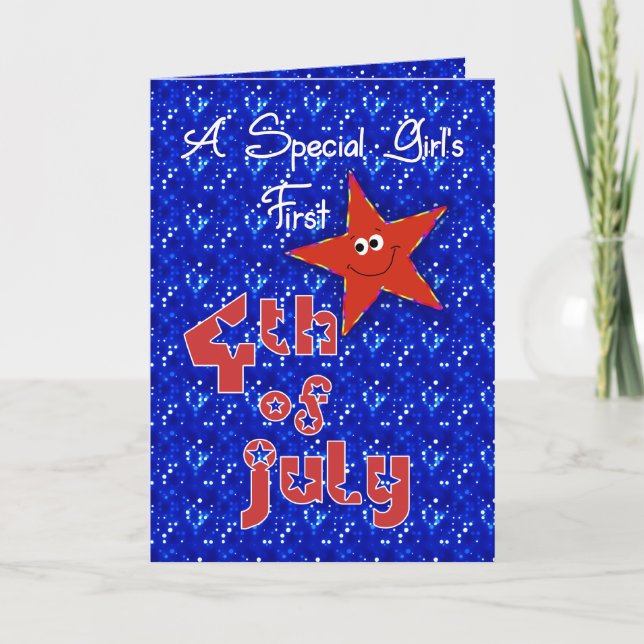 Special Girl's First 4th of July Card (Front)