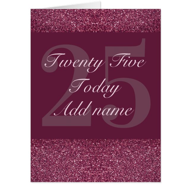 Special glamorous personalised birthday card 25th (Front)