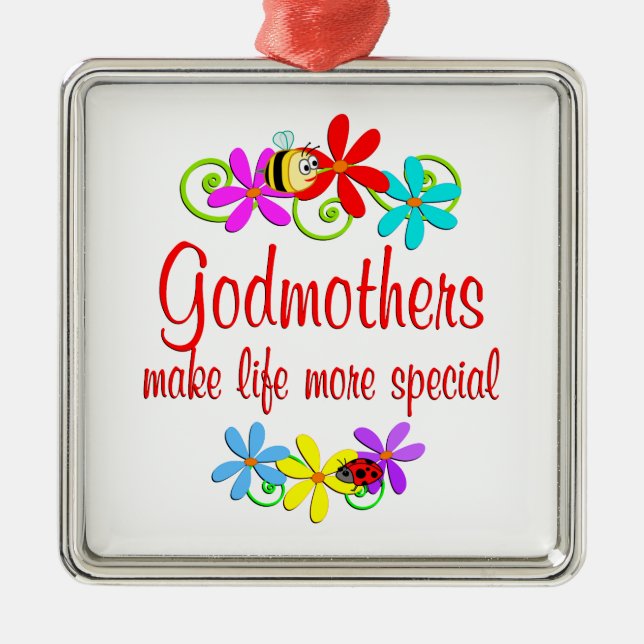 Special Godmother Metal Ornament (Front)