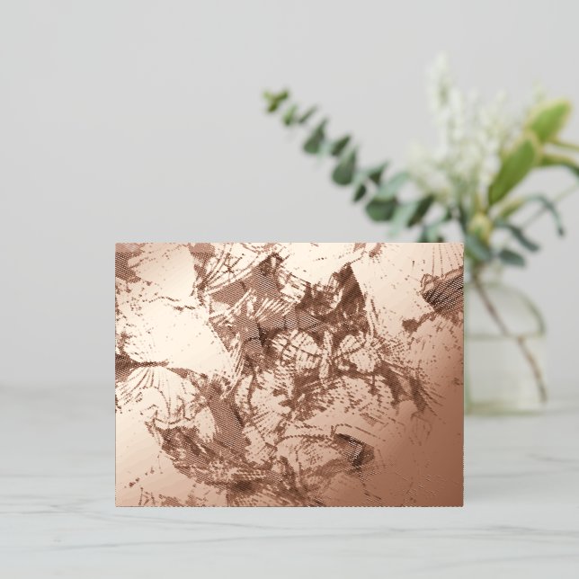 Special Gold Abstract Butterfly Pattern Foil Holiday Postcard (Standing Front)