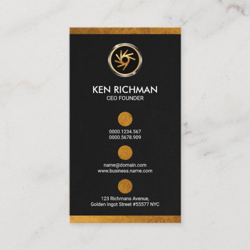 Special Gold Dots And Borders CEO Founder Business Card