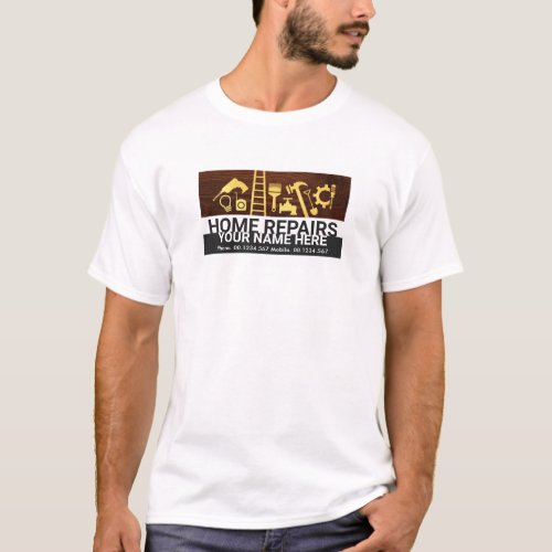 Special Gold Handyman Tools On Timber T_Shirt